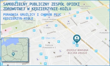 PORADNIA GRUŹLICY I CHORÓB PŁUC - SAMODZIELNY PUBLICZNY ZESPÓŁ OPIEKI ZDROWOTNEJ W KĘDZIERZYNIE-KOŹLU - UL. HARCERSKA 11,  KĘDZIERZYN-KOŹLE