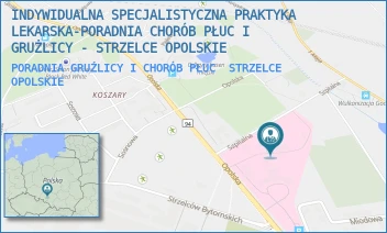 PORADNIA GRUŹLICY I CHORÓB PŁUC - INDYWIDUALNA SPECJALISTYCZNA PRAKTYKA LEKARSKA-PORADNIA CHORÓB PŁUC I GRUŻLICY - STRZELCE OPOLSKIE - UL. OPOLSKA 36 B [BRAK],  STRZELCE OPOLSKIE