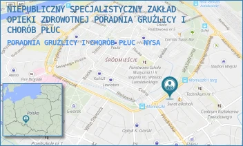 PORADNIA GRUŹLICY I CHORÓB PŁUC - NIEPUBLICZNY SPECJALISTYCZNY ZAKŁAD OPIEKI ZDROWOTNEJ PORADNIA GRUŹLICY I CHORÓB PŁUC - UL. STANISŁAWA MONIUSZKI 7,  NYSA