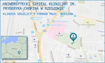 KLINIKA GRUŹLICY I CHORÓB PŁUC - UNIWERSYTECKI SZPITAL KLINICZNY IM. FRYDERYKA CHOPINA W RZESZOWIE - UL. RYCERSKA 2,  RZESZÓW