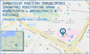 PORADNIA CHORÓB PŁUC - SAMODZIELNY PUBLICZNY ZAKŁAD OPIEKI ZDROWOTNEJ MINISTERSTWA SPRAW WEWNĘTRZNYCH I ADMINISTRACJI W RZESZOWIE - UL. KRAKOWSKA 16,  RZESZÓW