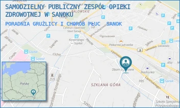 PORADNIA GRUŻLICY I CHORÓB PŁUC - SAMODZIELNY PUBLICZNY ZESPÓŁ OPIEKI ZDROWOTNEJ W SANOKU - UL. LIPIŃSKIEGO 10,  SANOK