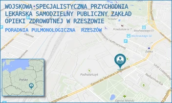 PORADNIA PULMONOLOGICZNA - WOJSKOWA SPECJALISTYCZNA PRZYCHODNIA LEKARSKA SAMODZIELNY PUBLICZNY ZAKŁAD OPIEKI ZDROWOTNEJ W RZESZOWIE - UL. GEN. MARIANA LANGIEWICZA 4,  RZESZÓW