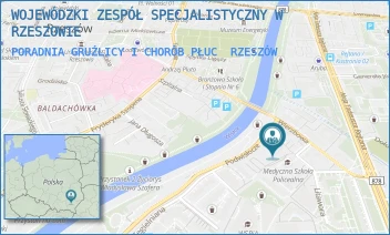 PORADNIA GRUŹLICY I CHORÓB PŁUC - WOJEWÓDZKI ZESPÓŁ SPECJALISTYCZNY W RZESZOWIE - UL. WARZYWNA 3,  RZESZÓW