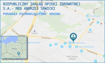 PORADNIA PULMONOLOGICZNA - NIEPUBLICZNY ZAKŁAD OPIEKI ZDROWOTNEJ S.A.- MED ANDRZEJ SAWICKI - UL. HUTNICZA 20,  KROSNO