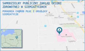 PORADNIA CHORÓB PŁUC I GRUŹLICY - SAMODZIELNY PUBLICZNY ZAKŁAD OPIEKI ZDROWOTNEJ W SIEMIATYCZACH - SZPITALNA 8,  SIEMIATYCZE