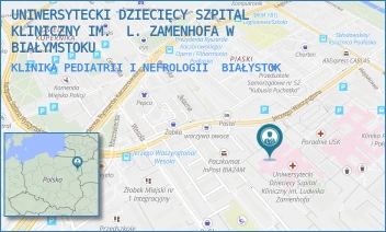 KLINIKA PEDIATRII I NEFROLOGII - UNIWERSYTECKI DZIECIĘCY SZPITAL KLINICZNY IM.  L. ZAMENHOFA W BIAŁYMSTOKU - WASZYNGTONA 17,  BIAŁYSTOK