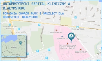 PORADNIA CHORÓB PŁUC I GRUŹLICY DLA DOROSŁYCH - UNIWERSYTECKI SZPITAL KLINICZNY W BIAŁYMSTOKU - ŻURAWIA 14,  BIAŁYSTOK