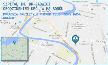 PORADNIA GRUŹLICY I CHORÓB PŁUC - SZPITAL IM. DR JADWIGI OBODZIŃSKIEJ-KRÓL W MALBORKU - UL. DWORCOWA 12,  NOWY DWÓR GDAŃSKI