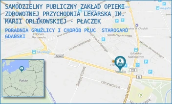 PORADNIA GRUŹLICY I CHORÓB PŁUC - SAMODZIELNY PUBLICZNY ZAKŁAD OPIEKI ZDROWOTNEJ PRZYCHODNIA LEKARSKA IM. MARII ORLIKOWSKIEJ - PŁACZEK - UL. ALEJA WOJSKA POLSKIEGO 27A,  STAROGARD GDAŃSKI