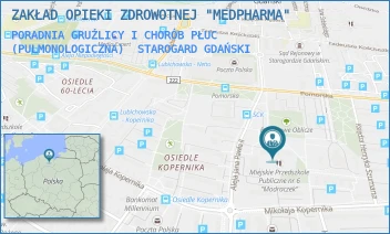 PORADNIA GRUŹLICY I CHORÓB PŁUC (PULMONOLOGICZNA) - ZAKŁAD OPIEKI ZDROWOTNEJ "MEDPHARMA" - AL. JANA PAWŁA II 5,  STAROGARD GDAŃSKI