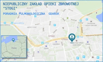 PORADNIA PULMONOLOGICZNA - NIEPUBLICZNY ZAKŁAD OPIEKI ZDROWOTNEJ "STOGI" - UL. WILHELMA STRYJEWSKIEGO 29,  GDAŃSK