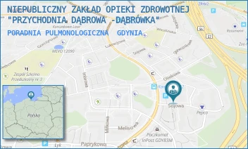 PORADNIA PULMONOLOGICZNA - NIEPUBLICZNY ZAKŁAD OPIEKI ZDROWOTNEJ "PRZYCHODNIA DĄBROWA -DĄBRÓWKA" - UL. SOJOWA 22,  GDYNIA