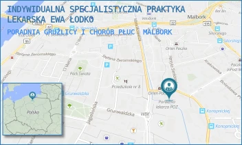 PORADNIA GRUŹLICY I CHORÓB PŁUC - INDYWIDUALNA SPECJALISTYCZNA PRAKTYKA LEKARSKA EWA ŁODKO - UL. MARII KONOPNICKIEJ 6,  MALBORK