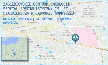 ODDZIAŁ ONKOLOGII KLINICZNEJ - ZAGŁĘBIOWSKIE CENTRUM ONKOLOGII SZPITAL SPECJALISTYCZNY IM. SZ. STARKIEWICZA W DĄBROWIE GÓRNICZEJ - UL. SZPITALNA 13,  DĄBROWA GÓRNICZA