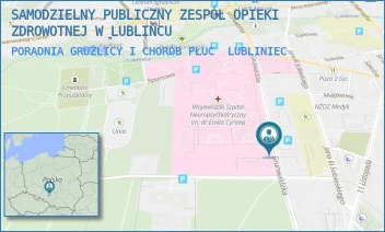 PORADNIA GRUŹLICY I CHORÓB PŁUC - SAMODZIELNY PUBLICZNY ZESPÓŁ OPIEKI ZDROWOTNEJ W LUBLIŃCU - UL. GRUNWALDZKA 9,  LUBLINIEC