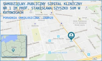 PORADNIA ONKOLOGICZNA - SAMODZIELNY PUBLICZNY SZPITAL KLINICZNY NR 1 IM PROF. STANISŁAWA SZYSZKO SUM W KATOWICACH - UL. 3 MAJA 13-15,  ZABRZE