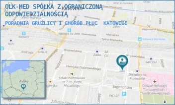 PORADNIA GRUŹLICY I CHORÓB PŁUC - OLK-MED SPÓŁKA Z OGRANICZONĄ ODPOWIEDZIALNOŚCIĄ - UL. HENRYKA DĄBROWSKIEGO 22,  KATOWICE