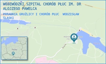 PORADNIA GRUŹLICY I CHORÓB PŁUC - WOJEWÓDZKI SZPITAL CHORÓB PŁUC IM. DR ALOJZEGO PAWELCA - UL. BRACKA 13,  WODZISŁAW ŚLĄSKI