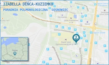 PORADNIA PULMONOLOGICZNA - IZABELLA DEŃCA-KUZIEMKO - UL. STEFANA KISIELEWSKIEGO 2,  SOSNOWIEC