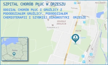 ODDZIAŁ CHORÓB PŁUC I GRUŹLICY Z PODODDZIAŁEM GRUŹLICY, PODODDZIAŁEM CHEMIOTERAPII I SZYBKIEJ DIAGNOSTYKI - SZPITAL CHORÓB PŁUC W ORZESZU - UL. GLIWICKA 37,  ORZESZE