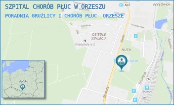 PORADNIA GRUŹLICY I CHORÓB PŁUC - SZPITAL CHORÓB PŁUC W ORZESZU - UL. GLIWICKA 37,  ORZESZE