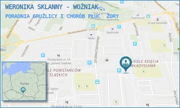 PORADNIA GRUŹLICY I CHORÓB PŁUC - WERONIKA SKLANNY - WOŹNIAK - UL. KSIĘCIA WŁADYSŁAWA 27,  ŻORY