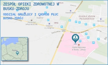 ODDZIAŁ GRUŹLICY I CHORÓB PŁUC - ZESPÓŁ OPIEKI ZDROWOTNEJ W BUSKU-ZDROJU - BOHATERÓW WARSZAWY 67,  BUSKO-ZDRÓJ