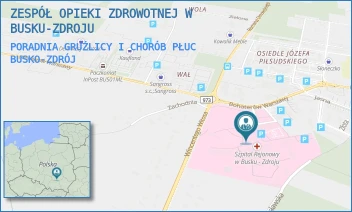 PORADNIA GRUŹLICY I CHORÓB PŁUC - ZESPÓŁ OPIEKI ZDROWOTNEJ W BUSKU-ZDROJU - BOHATERÓW WARSZAWY 67,  BUSKO-ZDRÓJ