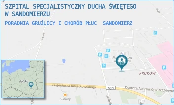 PORADNIA GRUŹLICY I CHORÓB PŁUC - SZPITAL SPECJALISTYCZNY DUCHA ŚWIĘTEGO W SANDOMIERZU - SCHINZLA 13,  SANDOMIERZ