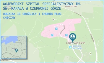 ODDZIAŁ II GRUŹLICY I CHORÓB PŁUC - WOJEWÓDZKI SZPITAL SPECJALISTYCZNY IM. ŚW. RAFAŁA W CZERWONEJ GÓRZE - CZERWONA GÓRA 10,  CHĘCINY