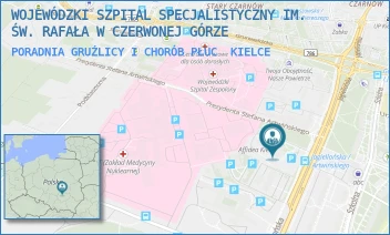 PORADNIA GRUŹLICY I CHORÓB PŁUC - WOJEWÓDZKI SZPITAL SPECJALISTYCZNY IM. ŚW. RAFAŁA W CZERWONEJ GÓRZE - JAGIELLONSKA 72,  KIELCE