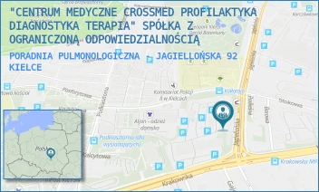 PORADNIA PULMONOLOGICZNA - JAGIELLOŃSKA 92 - "CENTRUM MEDYCZNE CROSSMED PROFILAKTYKA DIAGNOSTYKA TERAPIA" SPÓŁKA Z OGRANICZONĄ ODPOWIEDZIALNOŚCIĄ - JAGIELLOŃSKA 92,  KIELCE