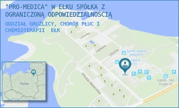 ODDZIAŁ GRUŹLICY, CHORÓB PŁUC I CHEMIOTERAPII - "PRO-MEDICA" W EŁKU SPÓŁKA Z OGRANICZONĄ ODPOWIEDZIALNOŚCIĄ - BARANKI 24,  EŁK
