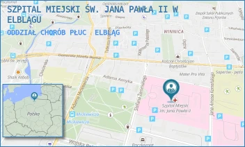ODDZIAŁ CHORÓB PŁUC - SZPITAL MIEJSKI ŚW. JANA PAWŁA II W ELBLĄGU - ŻEROMSKIEGO 22,  ELBLĄG