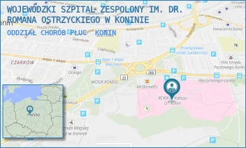 ODDZIAŁ CHORÓB PŁUC - WOJEWÓDZKI SZPITAL ZESPOLONY IM. DR. ROMANA OSTRZYCKIEGO W KONINIE - KARDYNAŁA S. WYSZYŃSKIEGO 1,  KONIN