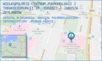 SZPITAL W POZNANIU  ODDZIAŁ PULMONOLOGICZNO - INTERNISTYCZNY - WIELKOPOLSKIE CENTRUM PULMONOLOGII I TORAKOCHIRURGII IM. EUGENII I JANUSZA ZEYLANDÓW - SZAMARZEWSKIEGO 62,  POZNAŃ-JEŻYCE