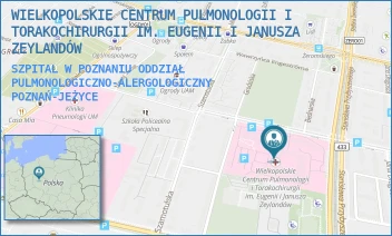SZPITAL W POZNANIU ODDZIAŁ PULMONOLOGICZNO-ALERGOLOGICZNY - WIELKOPOLSKIE CENTRUM PULMONOLOGII I TORAKOCHIRURGII IM. EUGENII I JANUSZA ZEYLANDÓW - SZAMARZEWSKIEGO 62,  POZNAŃ-JEŻYCE
