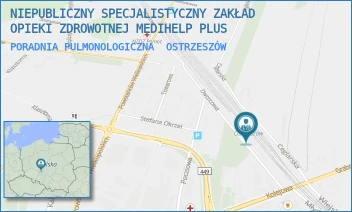 PORADNIA PULMONOLOGICZNA - NIEPUBLICZNY SPECJALISTYCZNY ZAKŁAD OPIEKI ZDROWOTNEJ MEDIHELP PLUS - DWORCOWA 4A,  OSTRZESZÓW