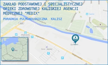 PORADNIA PULMONOLOGICZNA - ZAKŁAD PODSTAWOWEJ I SPECJALISTYCZNEJ OPIEKI ZDROWOTNEJ KALISKIEJ AGENCJI MEDYCZNEJ "MEDIX" - MAJKOWSKA 13A,  KALISZ