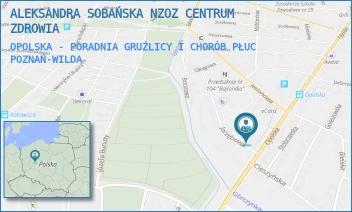 OPOLSKA - PORADNIA GRUŹLICY I CHORÓB PŁUC - ALEKSANDRA SOBAŃSKA NZOZ CENTRUM ZDROWIA - OPOLSKA 58,  POZNAŃ-WILDA