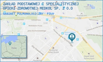 GABINET PULMUNOLOGICZNY - ZAKŁAD PODSTAWOWEJ I SPECJALISTYCZNEJ OPIEKI ZDROWOTNEJ MEDKOL SP. Z O.O - ŻEROMSKIEGO 7,  PIŁA