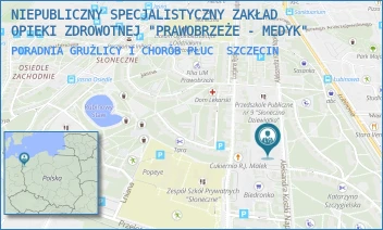 PORADNIA GRUŻLICY I CHORÓB PŁUC - NIEPUBLICZNY SPECJALISTYCZNY ZAKŁAD OPIEKI ZDROWOTNEJ "PRAWOBRZEŻE - MEDYK" - NAPIERSKIEGO 6C,  SZCZECIN
