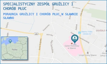 PORADNIA GRUŹLICY I CHORÓB PŁUC W SŁAWNIE - SPECJALISTYCZNY ZESPÓŁ GRUŹLICY I CHORÓB PŁUC - I PUŁKU UŁANÓW 9,  SŁAWNO