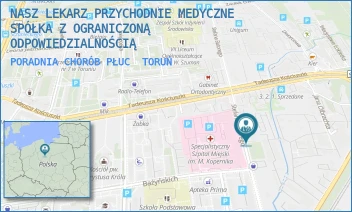 PORADNIA CHORÓB PŁUC - NASZ LEKARZ PRZYCHODNIE MEDYCZNE SPÓŁKA Z OGRANICZONĄ ODPOWIEDZIALNOŚCIĄ - STEFANA BATOREGO 18-22,  TORUŃ